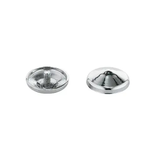 Schrauben-Set von Kludi, bestehend aus einer gewölbten Abdeckung und einer Unterlegscheibe mit Schraube. Geeignet für verschiedene Anwendungen.